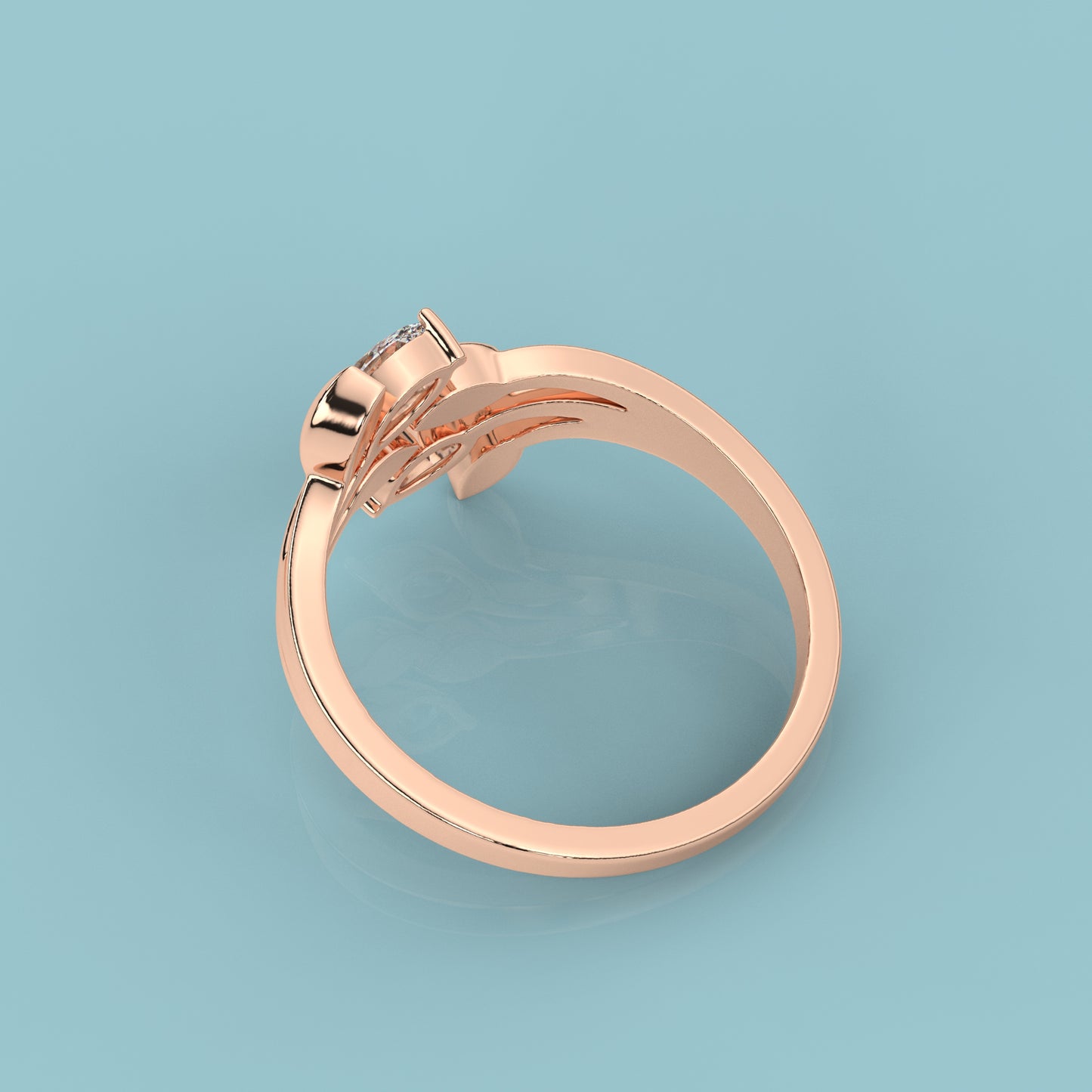 Rose gold Olive 925 Silver Ring