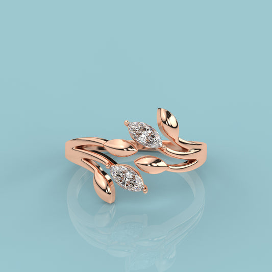 Rose gold Olive 925 Silver Ring