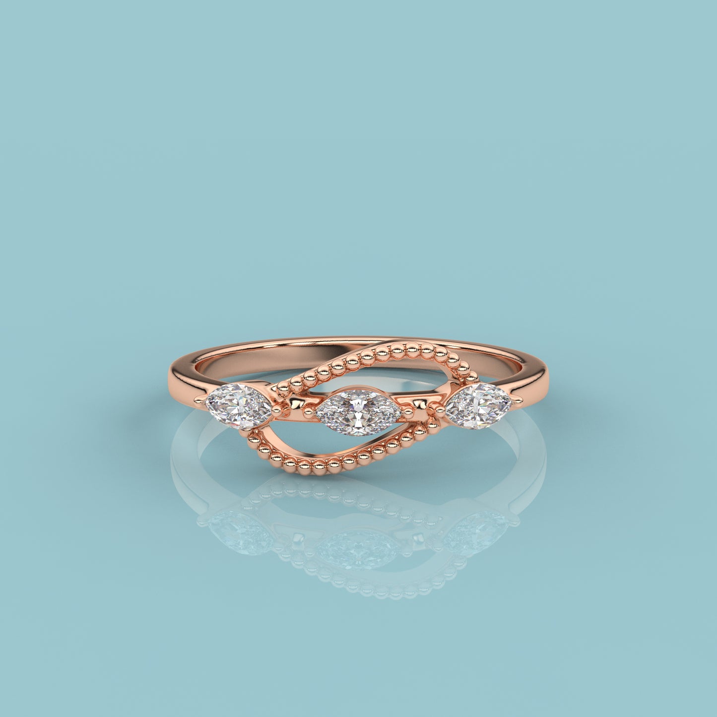 Rose gold Vintage 925 Silver Ring