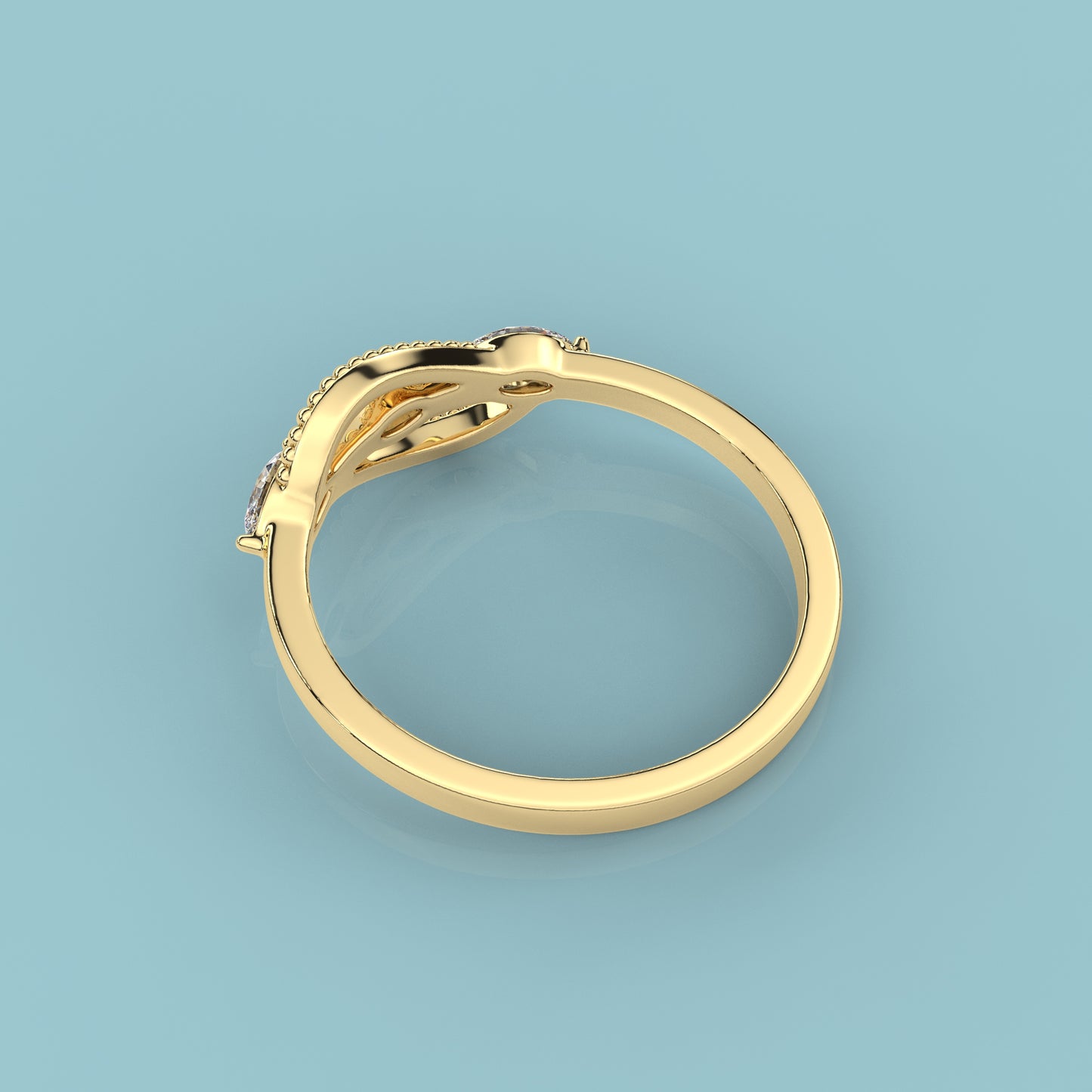 Yellow gold Vintage 925 Silver Ring