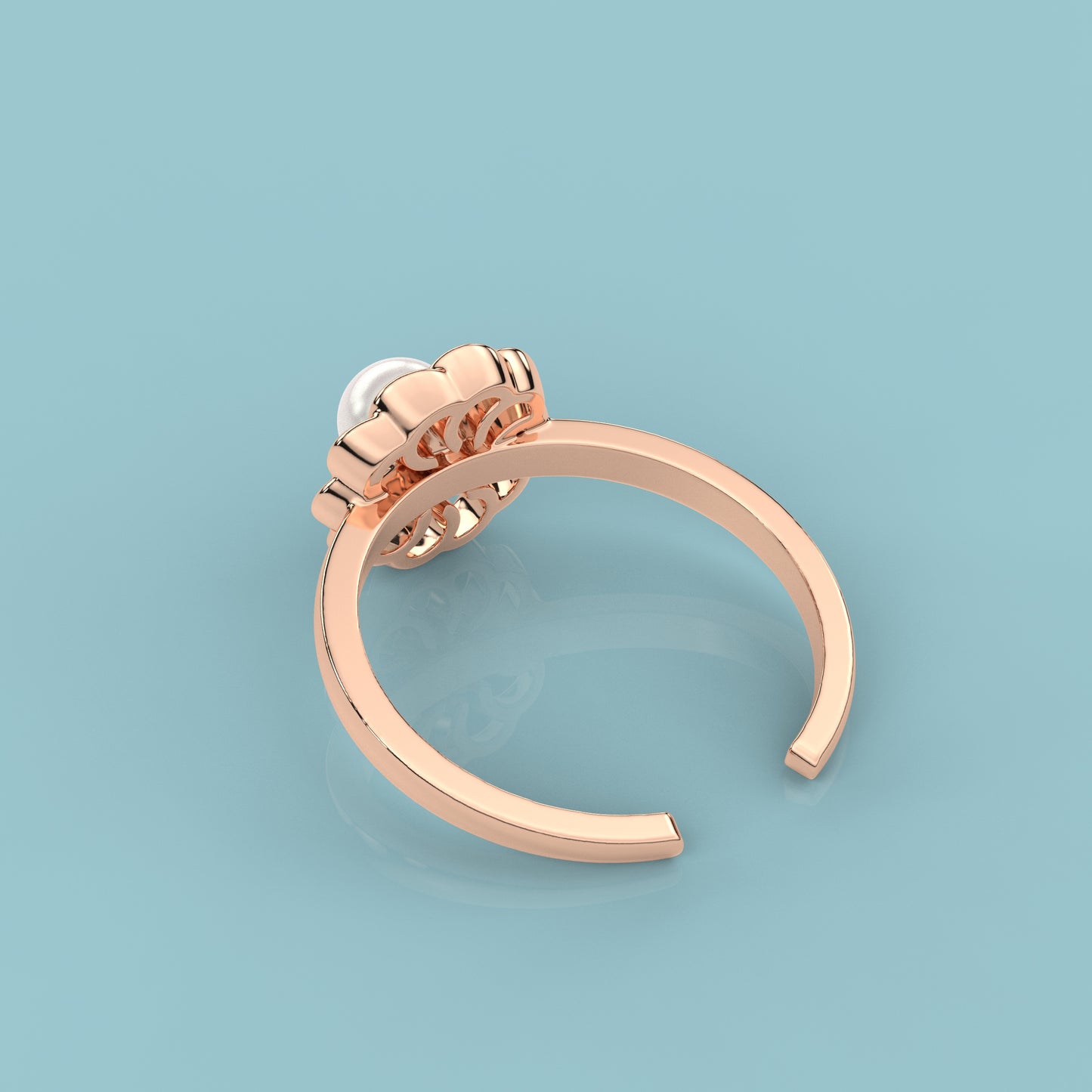 Rose gold Sunflower 925 Silver Ring