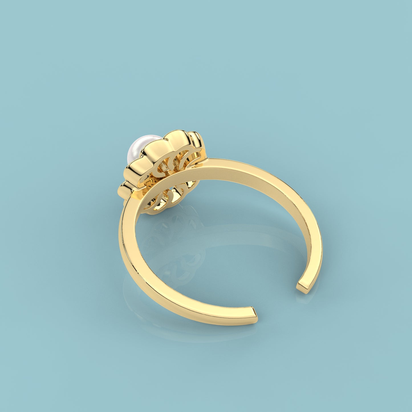 Yellow gold Sunflower 925 Silver Ring