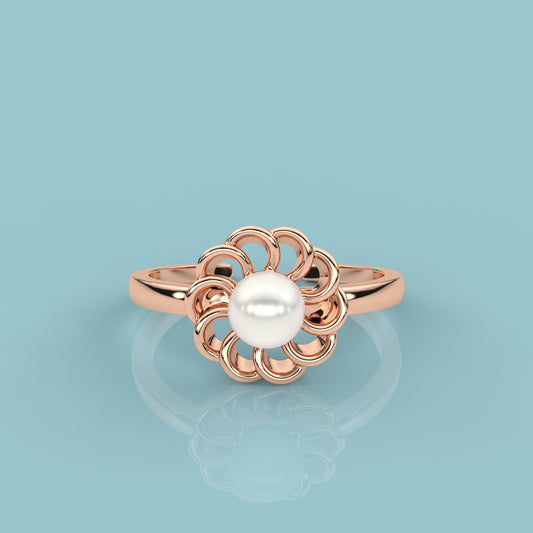 Rose gold Sunflower 925 Silver Ring