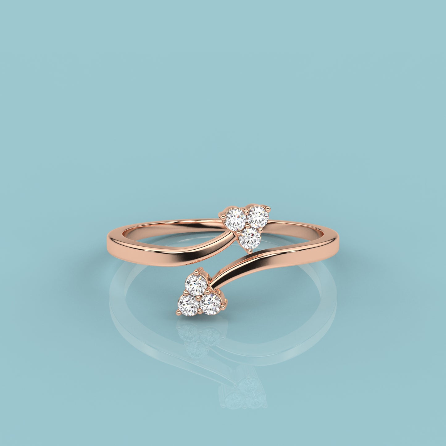 Glow rose gold 925 Silver Ring