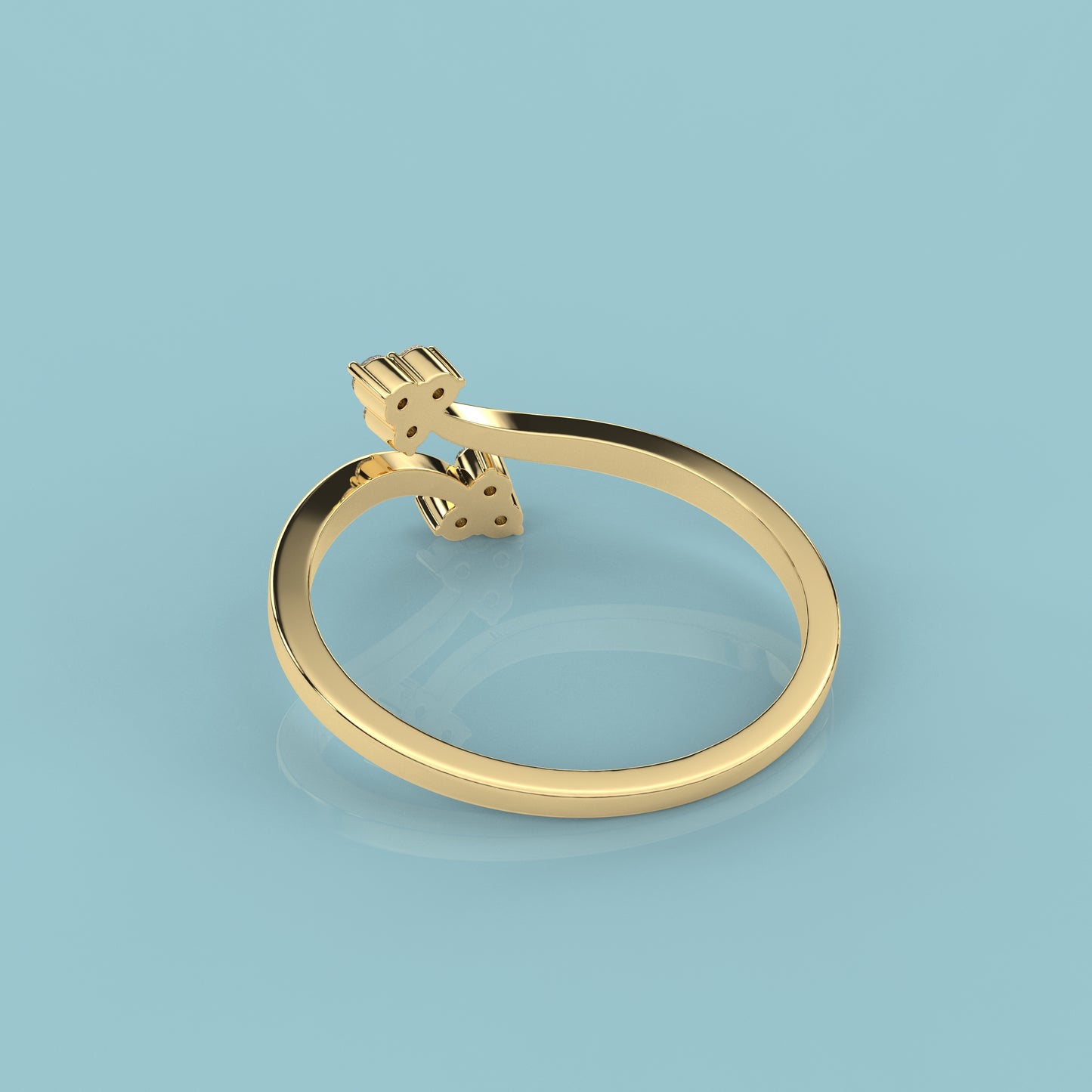 Yellow gold Glow rose gold 925 Silver Ring