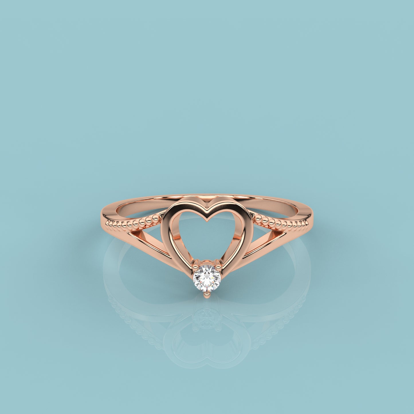 Rose gold cubic 925 Silver Ring