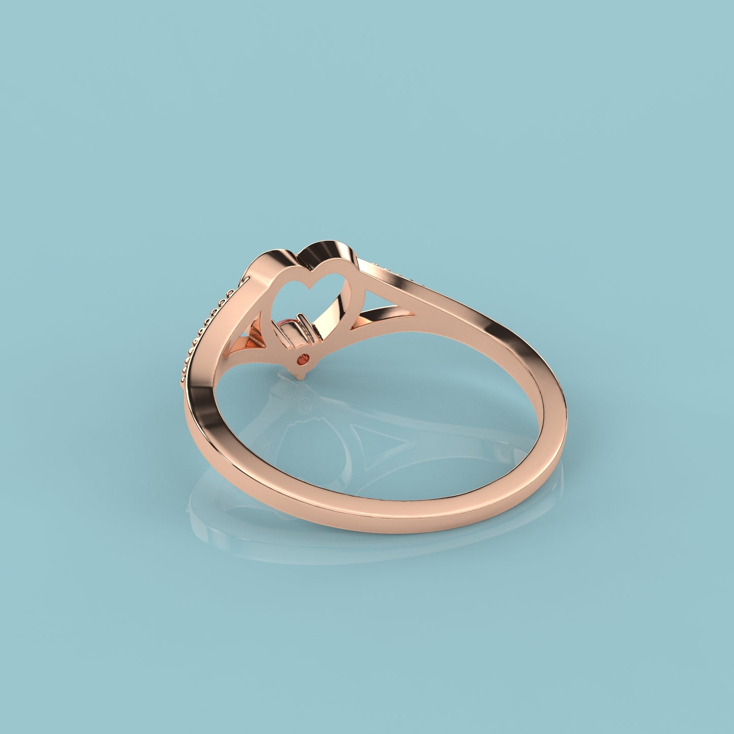 Rose gold ruby cubic 925 Silver Ring