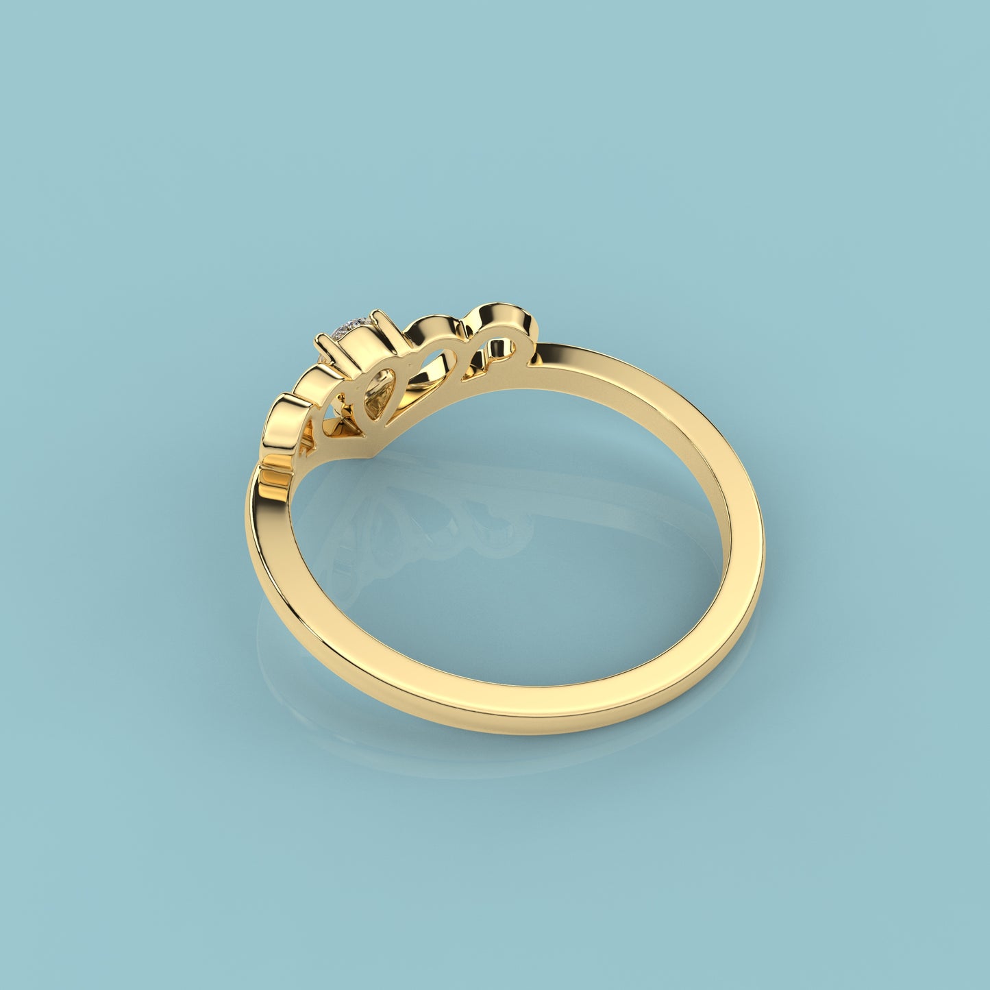 Yellow gold Caitlin 925 Silver Ring