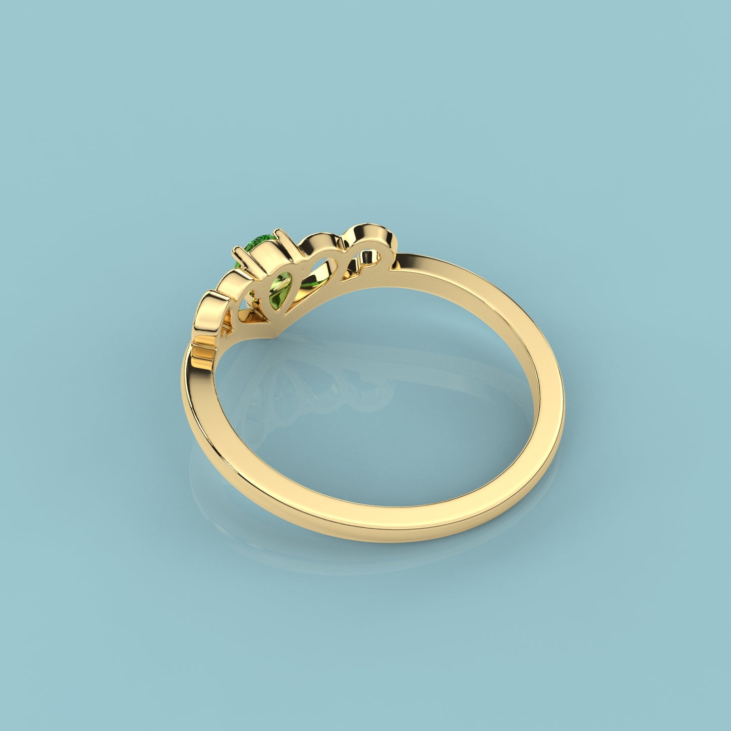 Yellow gold stone Caitlin 925 Silver Ring