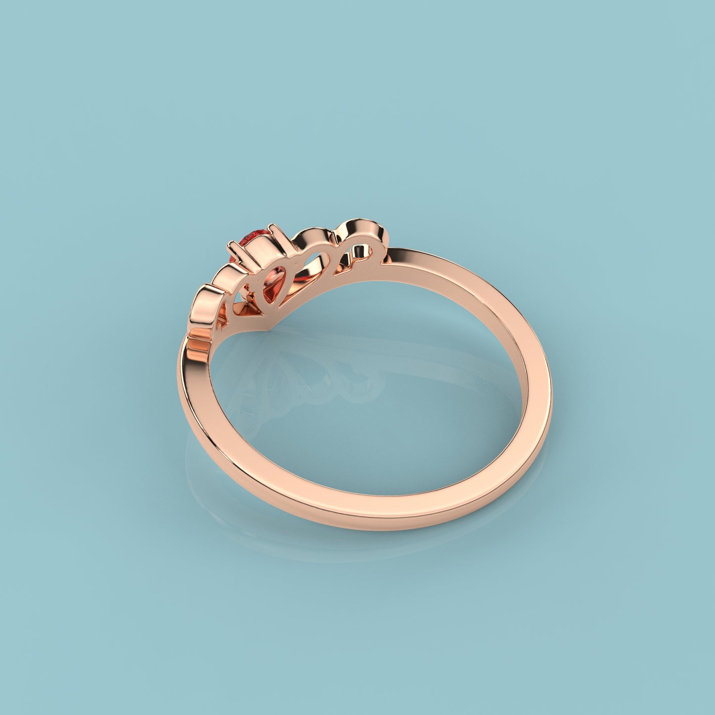 Rose gold stone Caitlin 925 Silver Ring