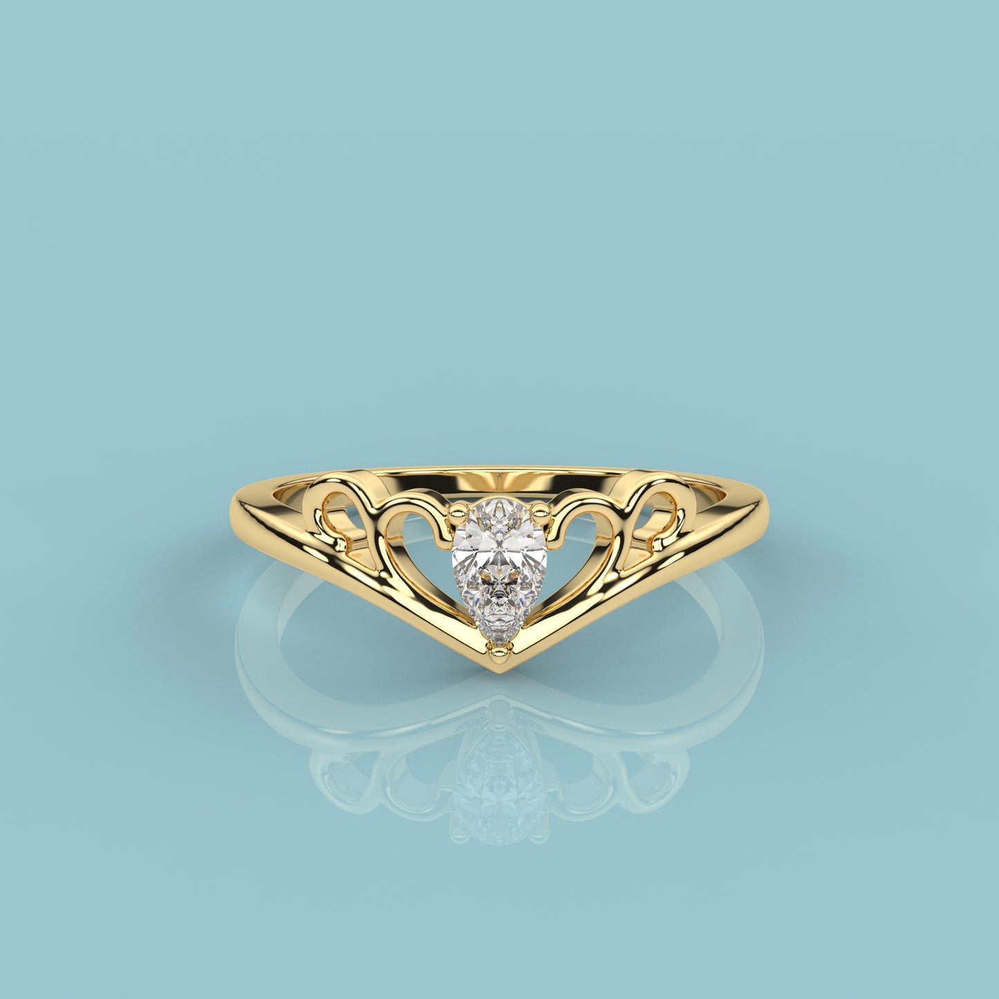 Yellow gold Caitlin 925 Silver Ring