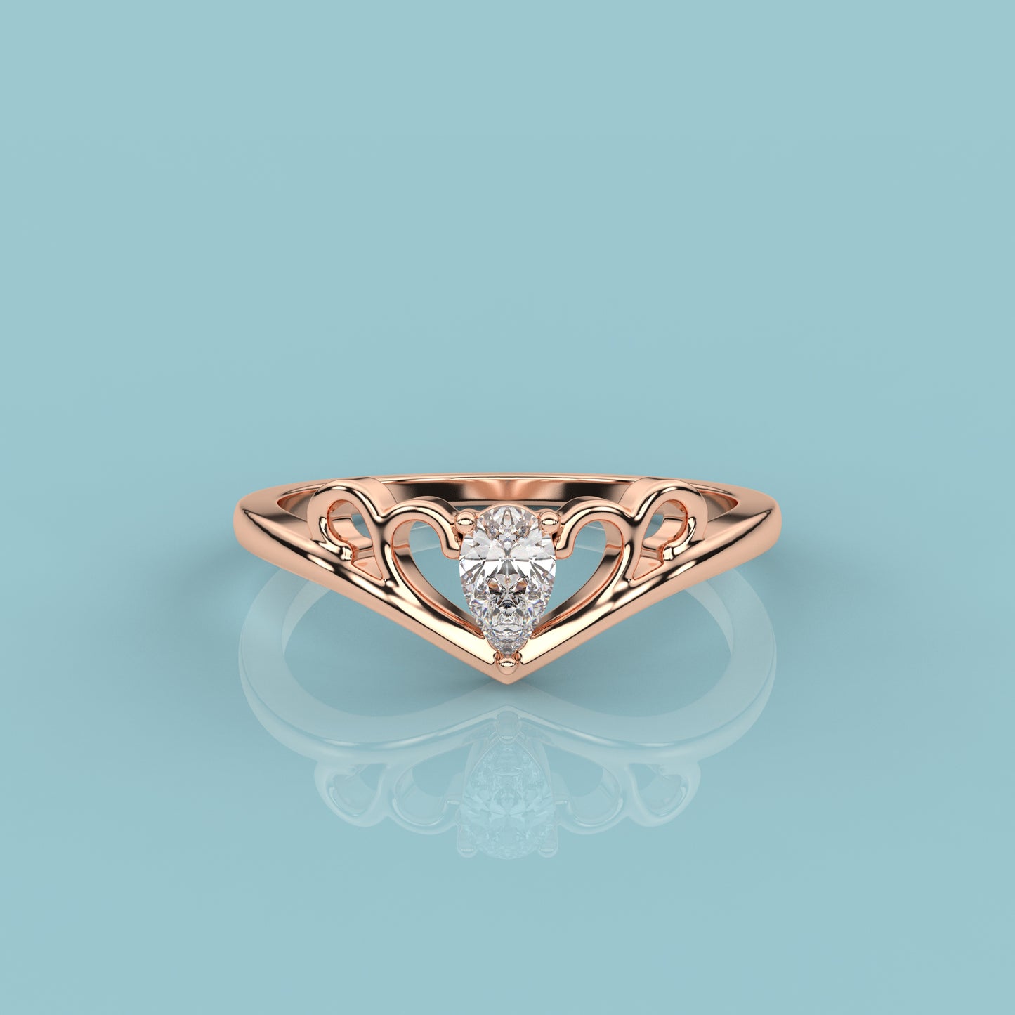 Rose gold Caitlin 925 Silver Ring