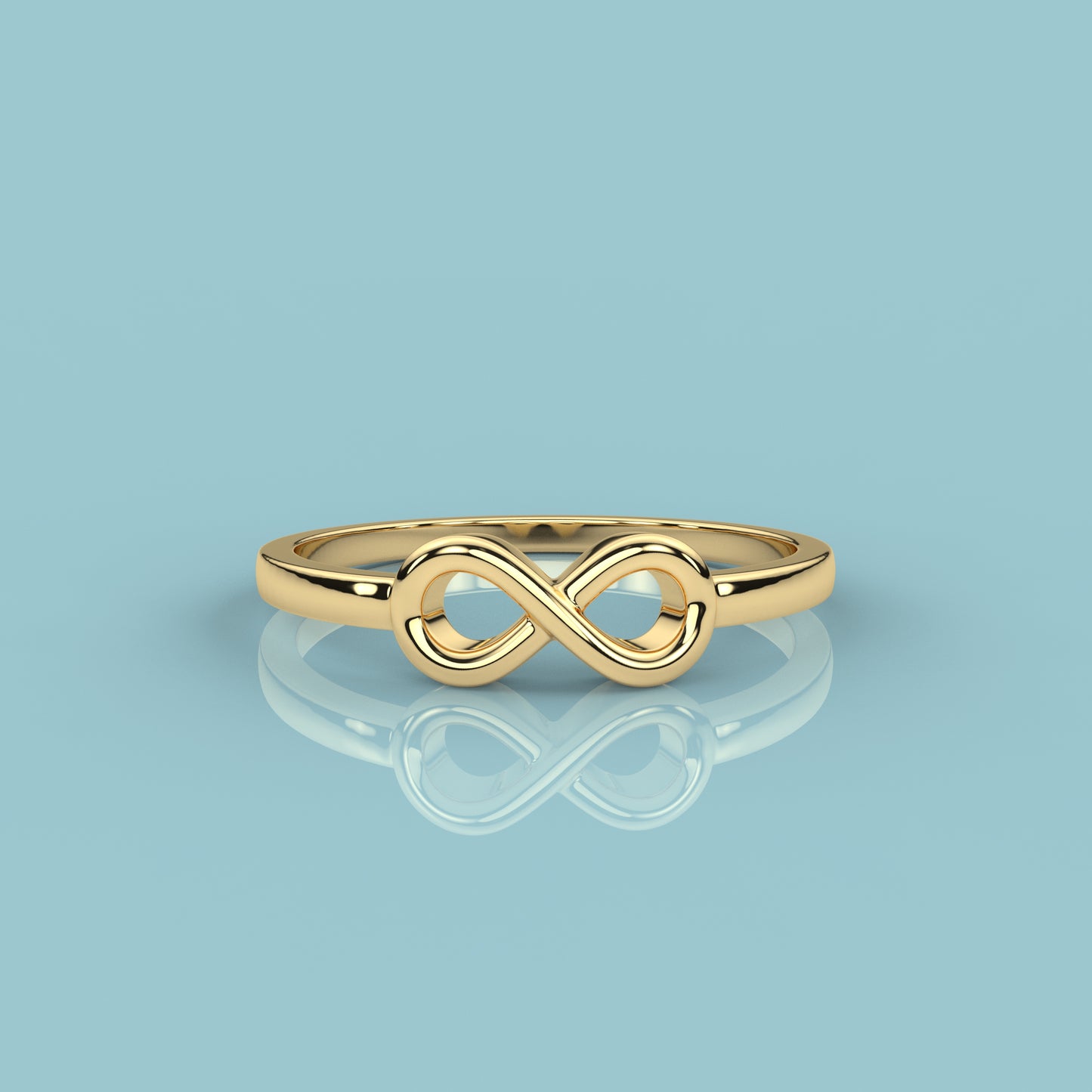 Yellow gold Infinity 925 Silver Ring