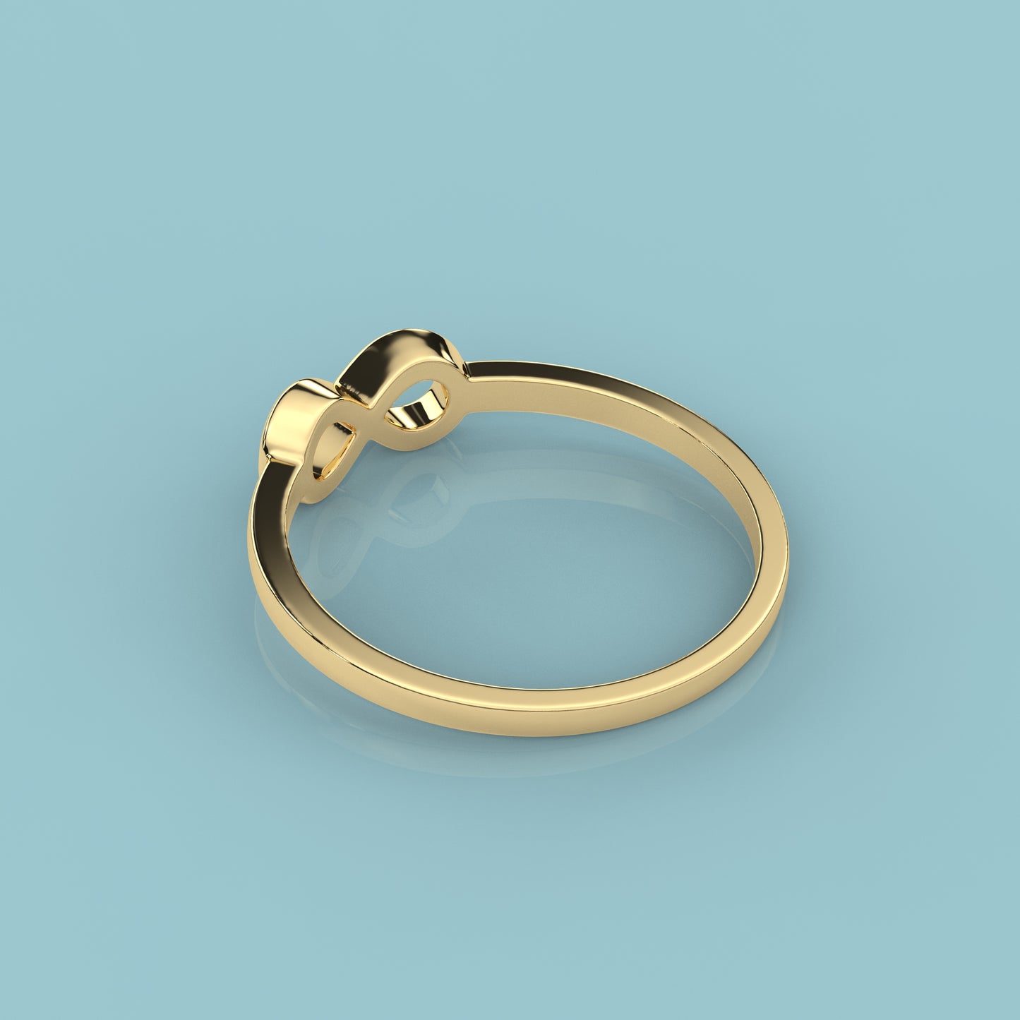 Yellow gold Infinity 925 Silver Ring