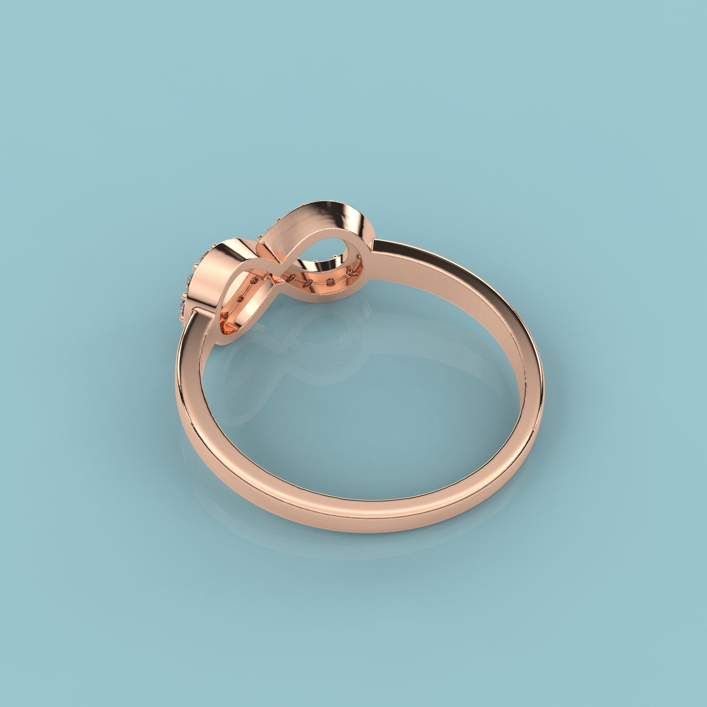 Infinity rose gold stone 925 Silver Ring