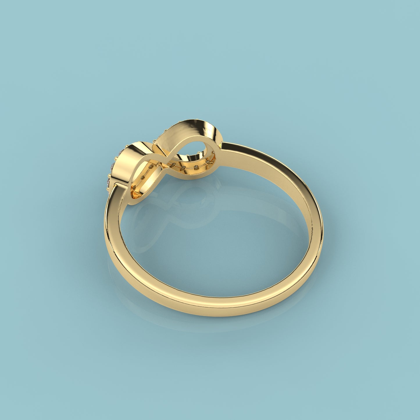 Yellow gold Infinity 925 Silver Ring