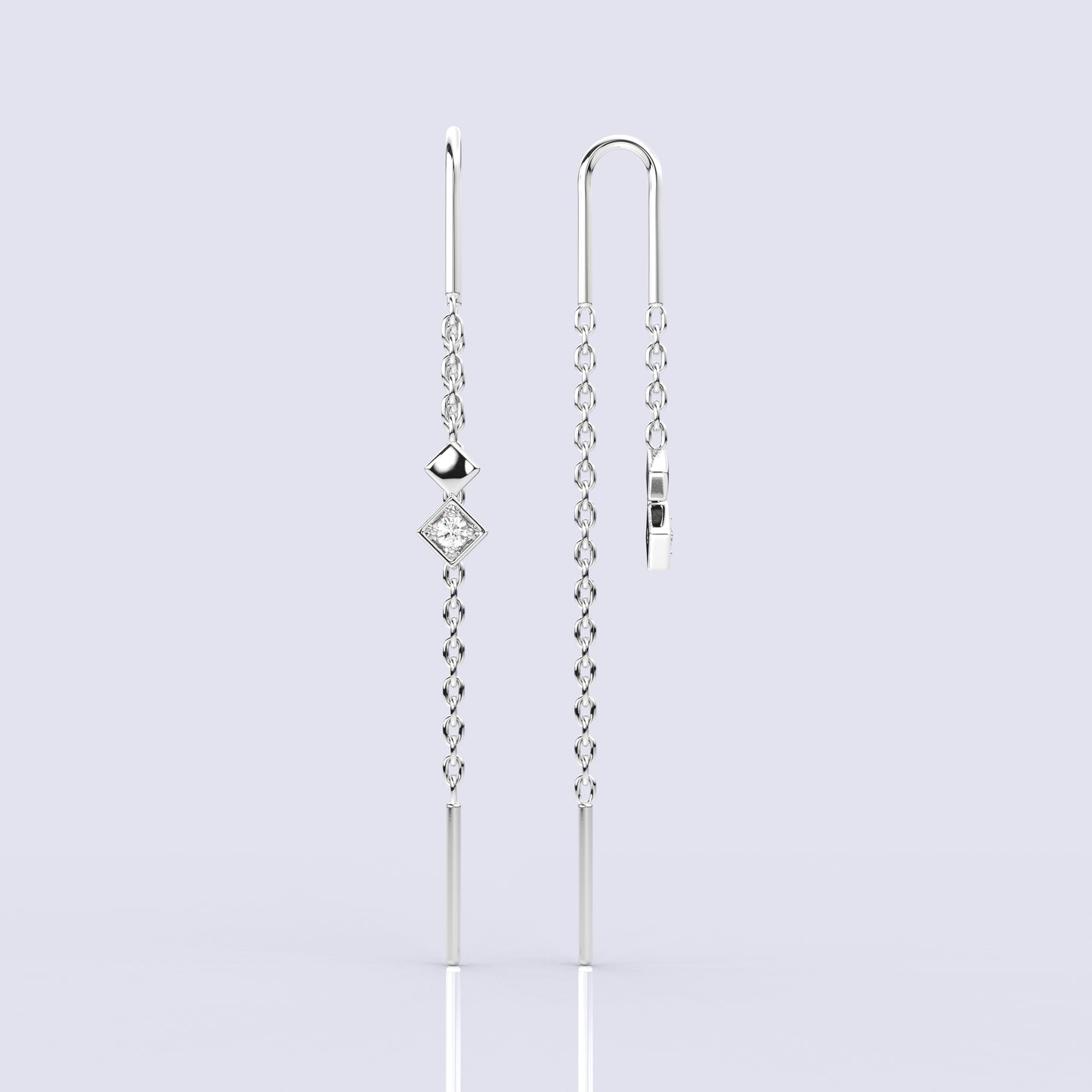 Square Sui Dhaga 925 silver Earring