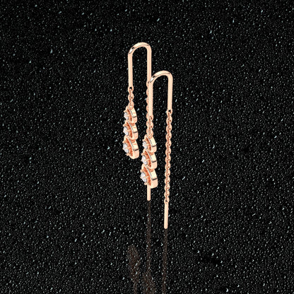 Rose gold Round Sui Dhaga 925 silver Earring