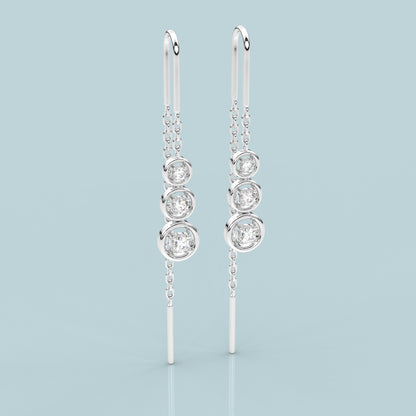 Round Sui Dhaga 925 silver Earring