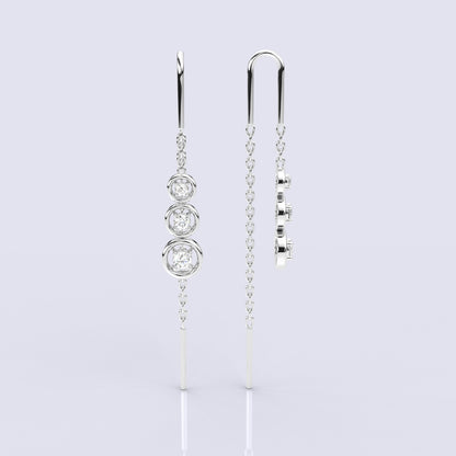 Round Sui Dhaga 925 silver Earring