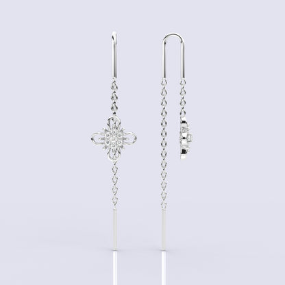 Flower Sui Dhaga 925 silver Earring