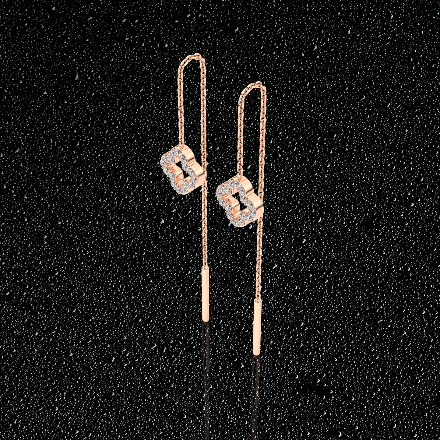 Rose gold Gagal Sui Dhaga 925 silver Earring