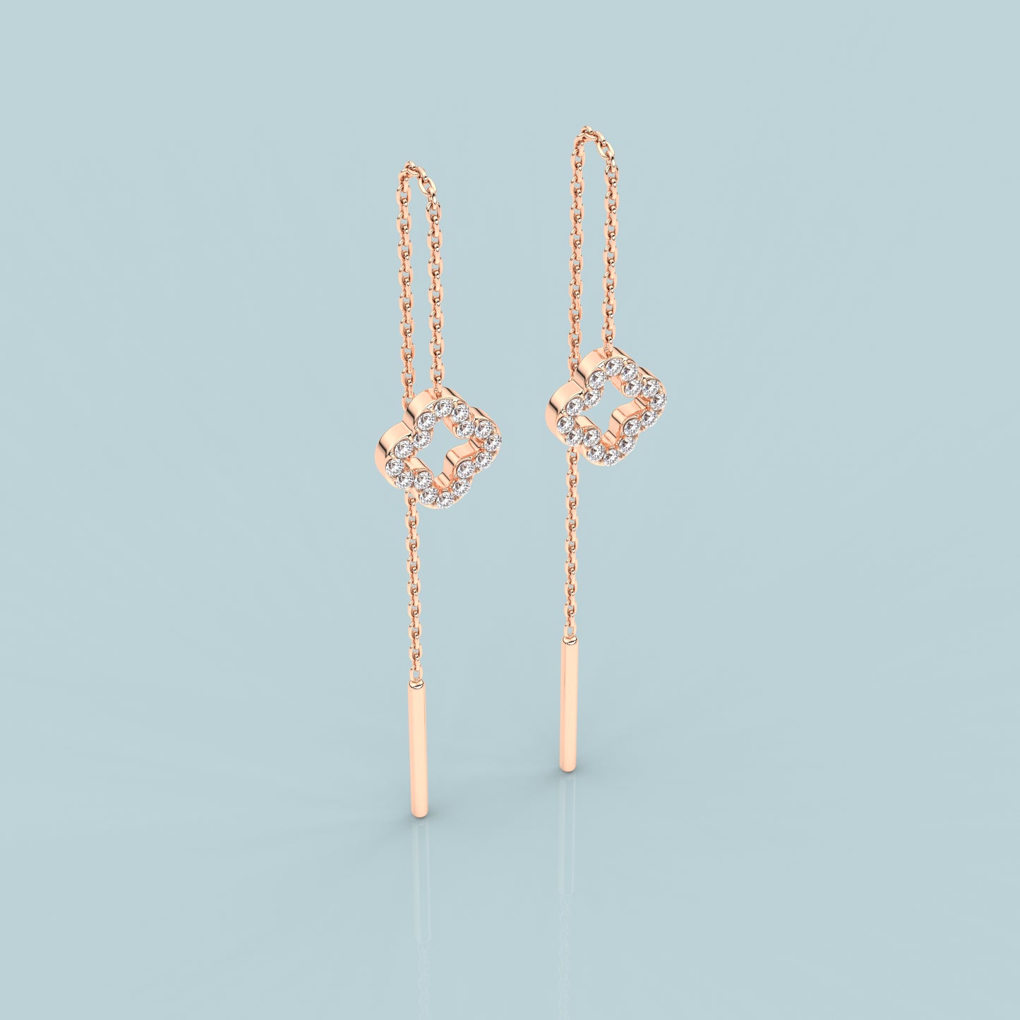 Rose gold Gagal Sui Dhaga 925 silver Earring