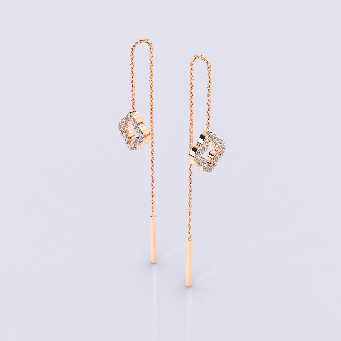 Rose gold Gagal Sui Dhaga 925 silver Earring