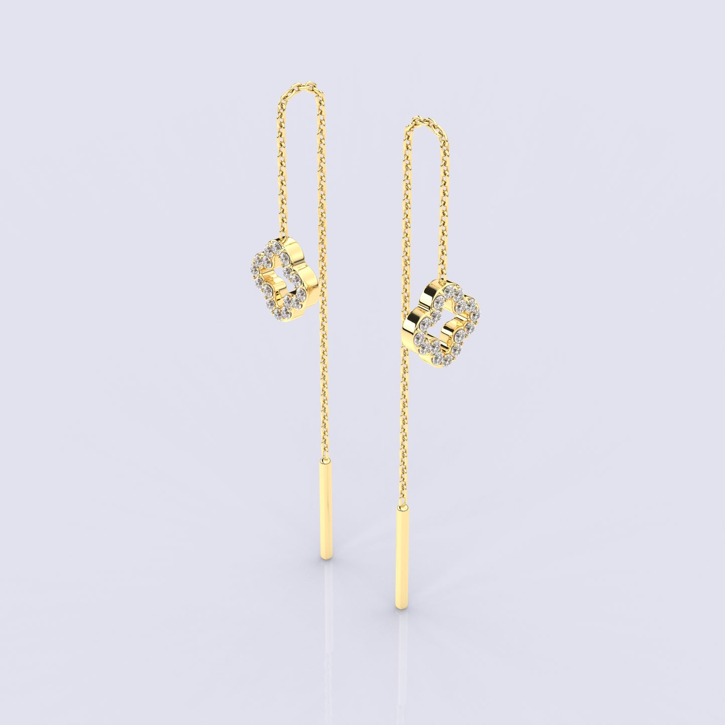 Yellow gold Gagal Sui Dhaga 925 silver Earring