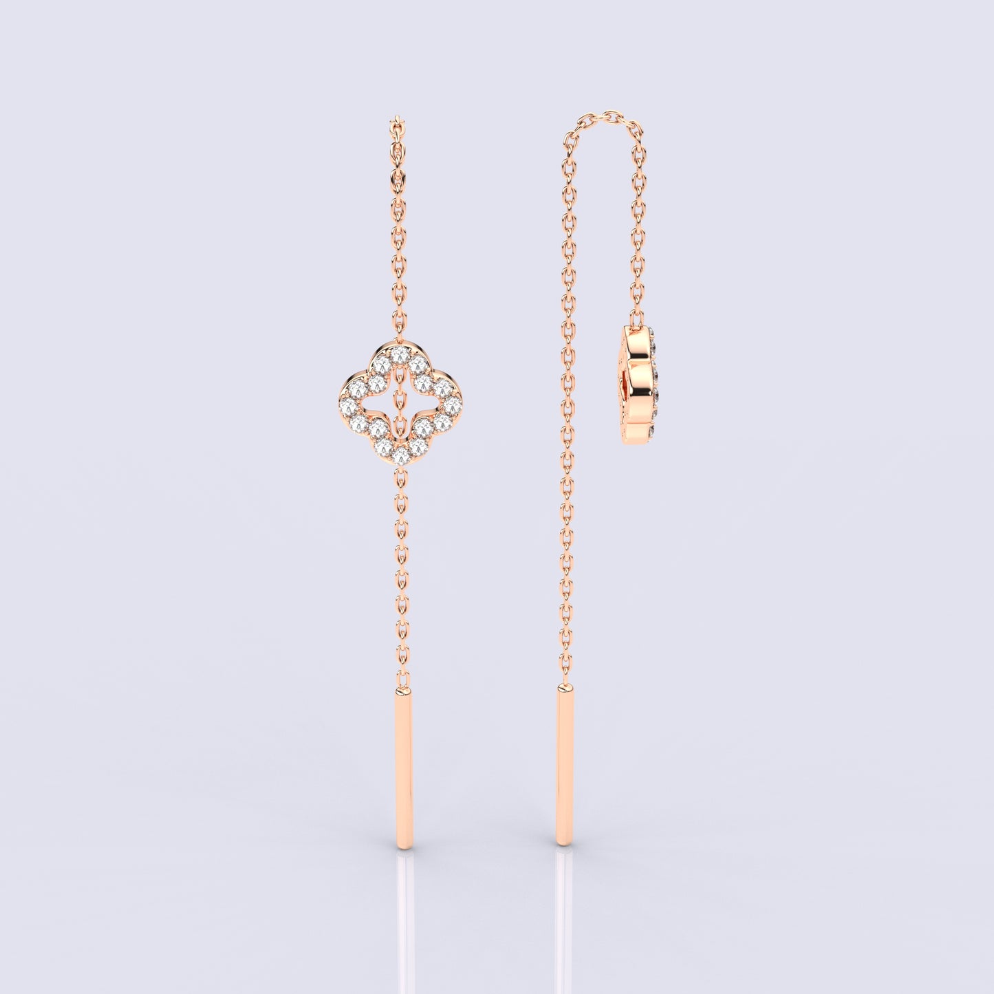 Rose gold Gagal Sui Dhaga 925 silver Earring