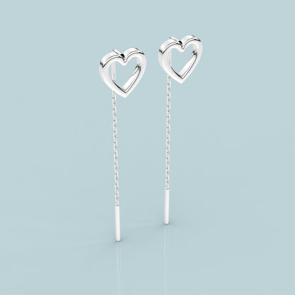 Heart Sui Dhaga 925 silver Earring