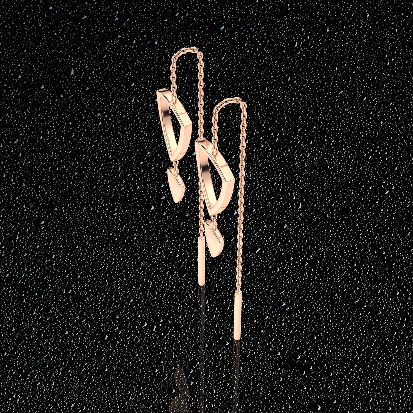 Swing Rose gold Sui Dhaga 925 silver Earring