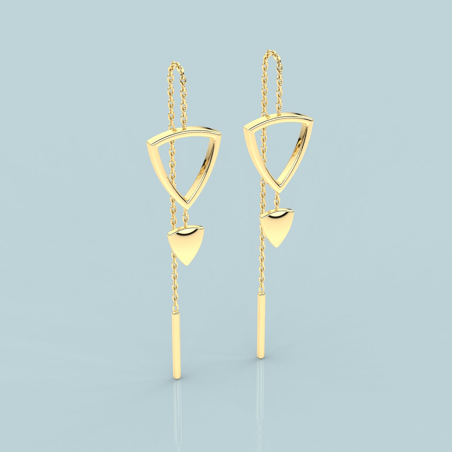 Swing Yellow Sui Dhaga 925 silver Earring