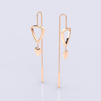 Swing Rose gold Sui Dhaga 925 silver Earring