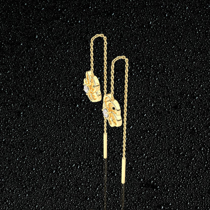 Meeri Yellow gold Sui Dhaga 925 silver Earring