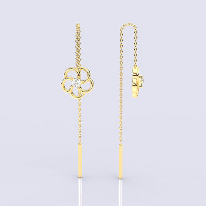 Meeri Yellow gold Sui Dhaga 925 silver Earring