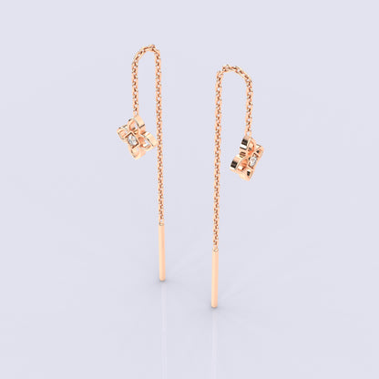 Lora Rose gold Sui Dhaga 925 silver Earring
