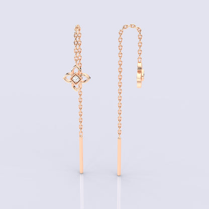 Lora Rose gold Sui Dhaga 925 silver Earring