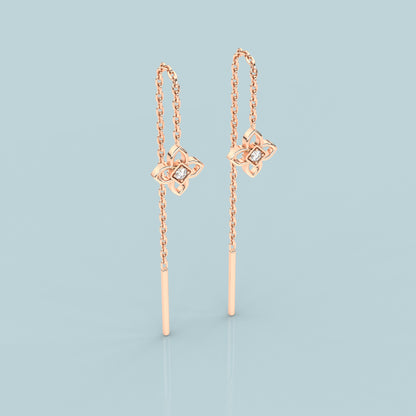 Lora Rose gold Sui Dhaga 925 silver Earring