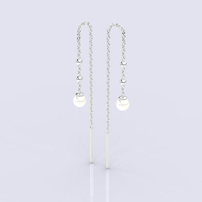 Pearl Sui Dhaga 925 silver Earring