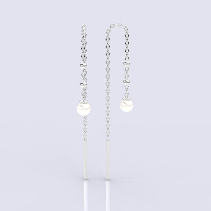 Pearl Sui Dhaga 925 silver Earring