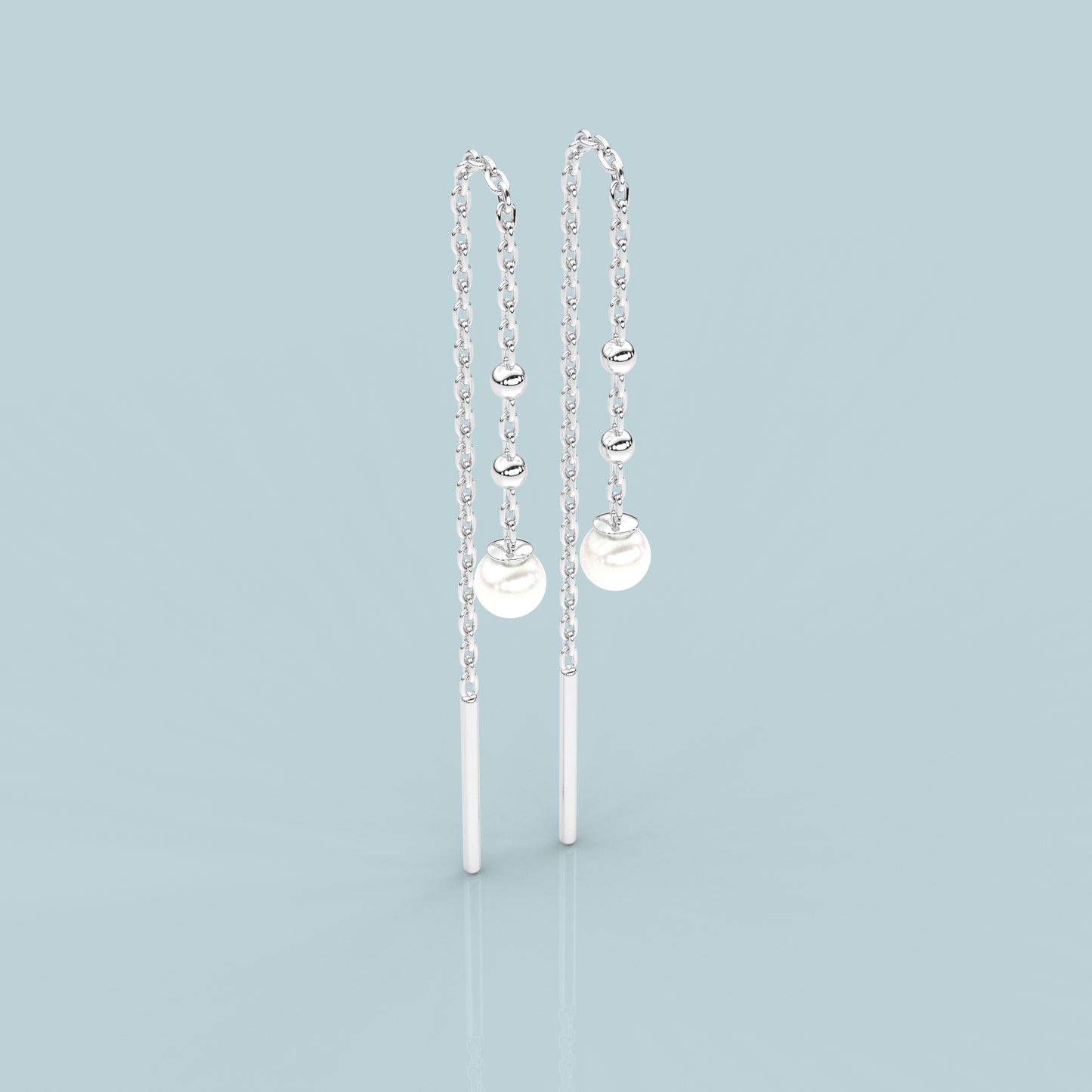 Pearl Sui Dhaga 925 silver Earring