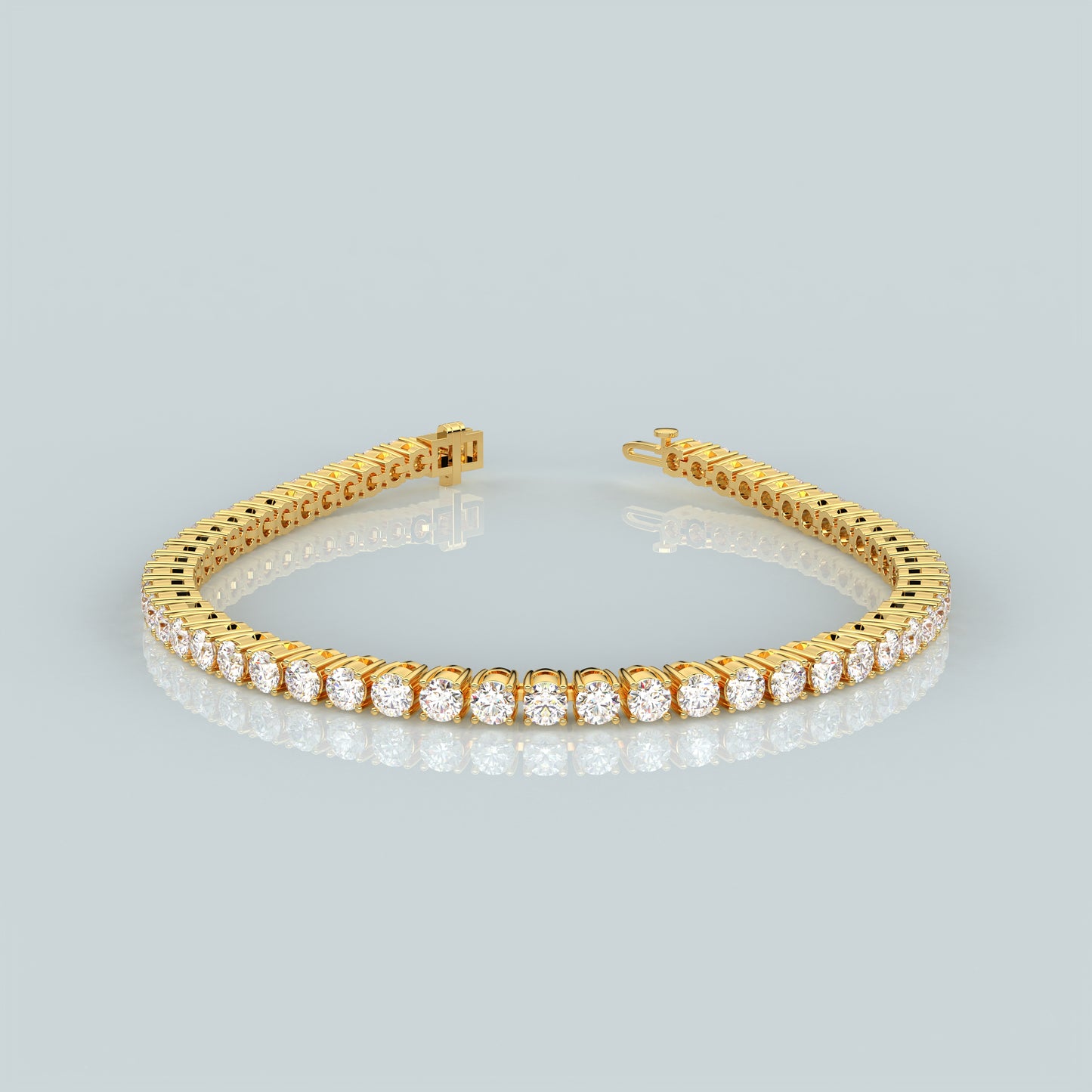 Round 925 Sterling Silver Gold Plated Bracelet