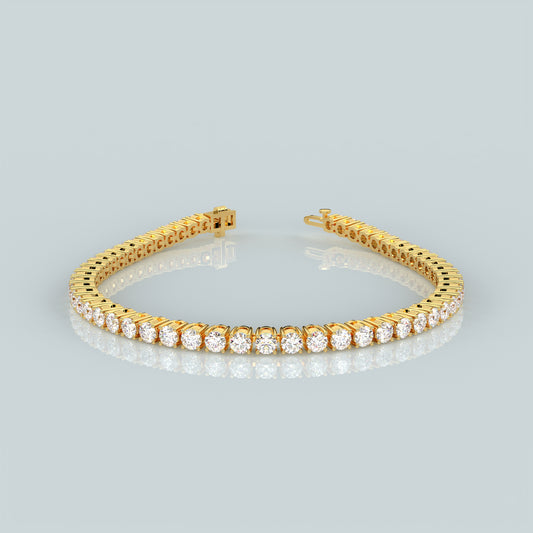 Round 925 Sterling Silver Gold Plated Bracelet