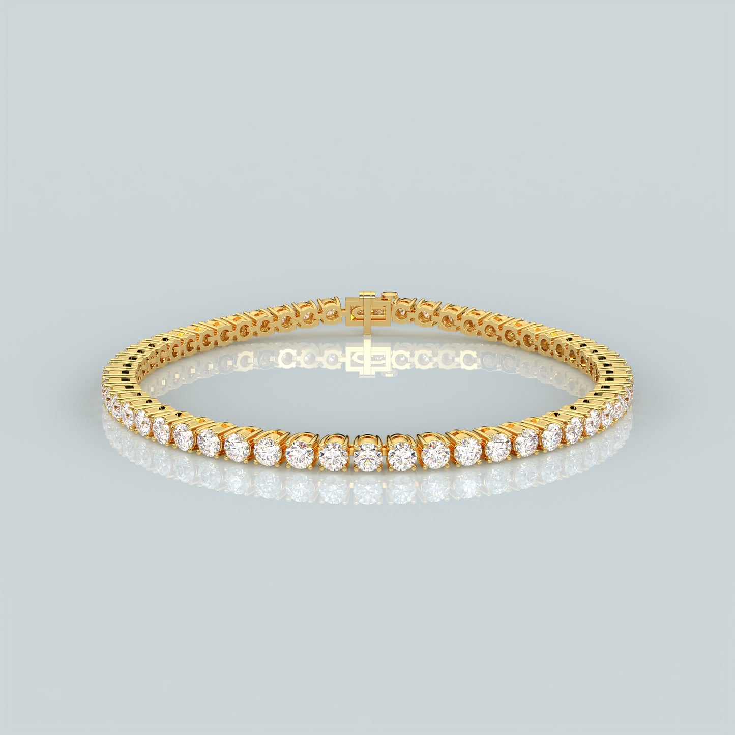 Round 925 Sterling Silver Gold Plated Bracelet