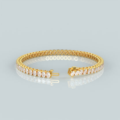 Oval 925 Sterling Silver Gold Plated Bracelet