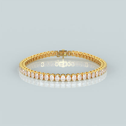 Oval 925 Sterling Silver Gold Plated Bracelet