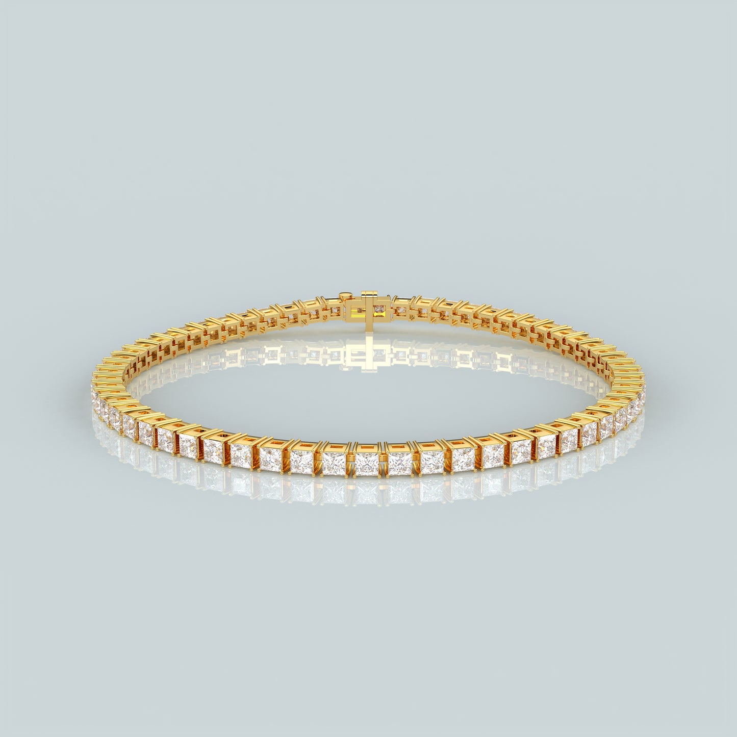 Princess 925 Sterling Silver Gold Plated Bracelet