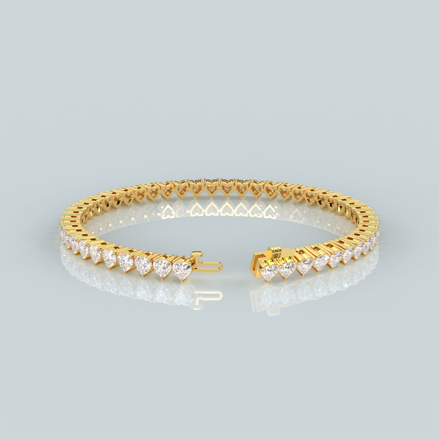 Heart 925 Sterling Silver Gold Plated Bracelet