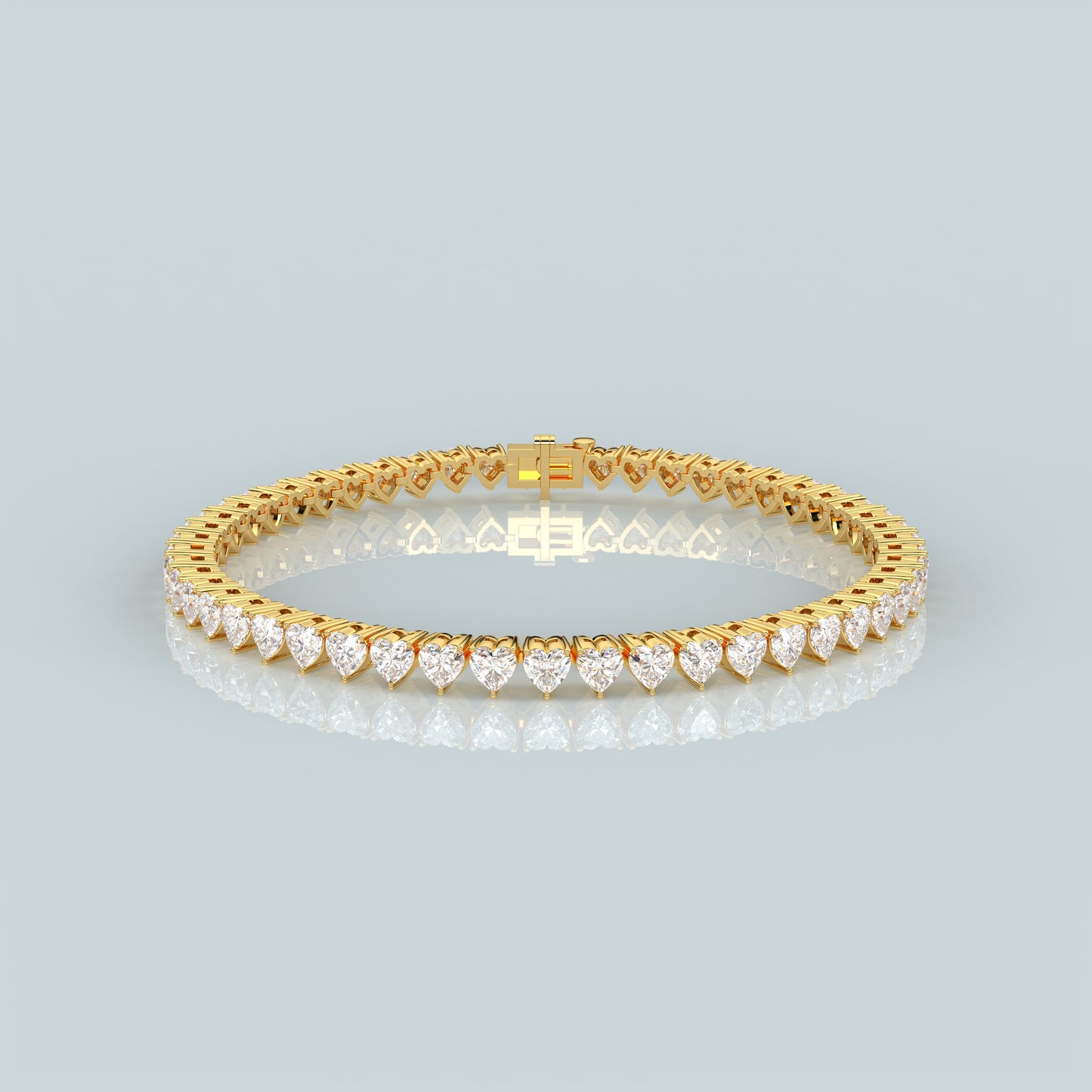 Heart 925 Sterling Silver Gold Plated Bracelet